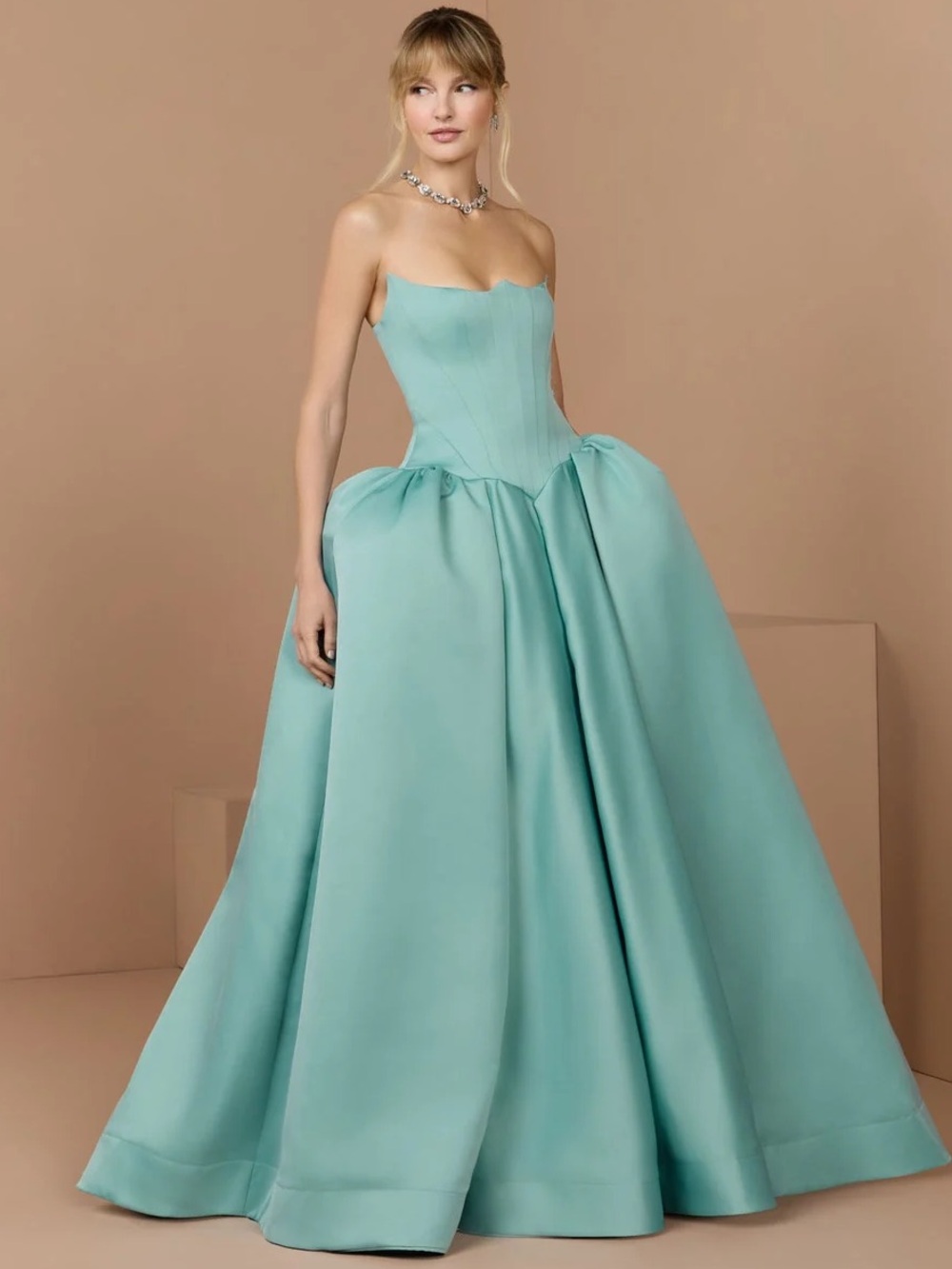 NWT Mac Duggal $1,498 Strapless Ball Gown DropWaist Dress BlackTie Cocktail Sz 4